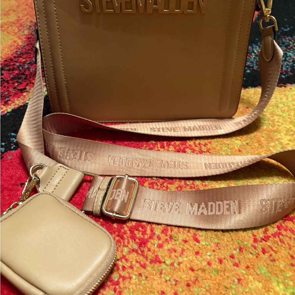 Steve Madden Beige Crossbody Bag with Pouch